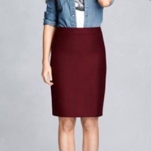 J. Crew Factory Maroon Pencil Skirt
